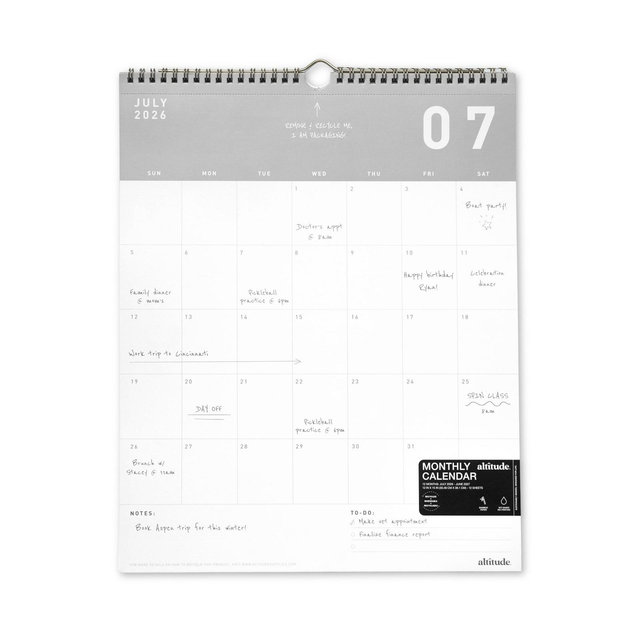 Altitude 12 Month 2026-2027 12"x 15" Wall Calendar - Warm Gray