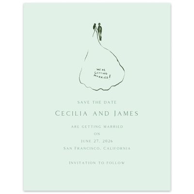Mint, Green Wedding Digital Save the Date - Dunluce Portrait