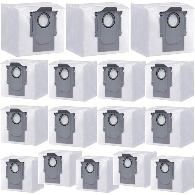 16 pack Disposable Dust Bag for roborock Q5 Q5+ Q7 Q7+ Q7 Max Q7 Max+ S7 MaxV Ultra S8+ S8 Pro Ultra Robot Vacuum,roborock q5 bags:3L Large Capacity Disposable Bag Replacement