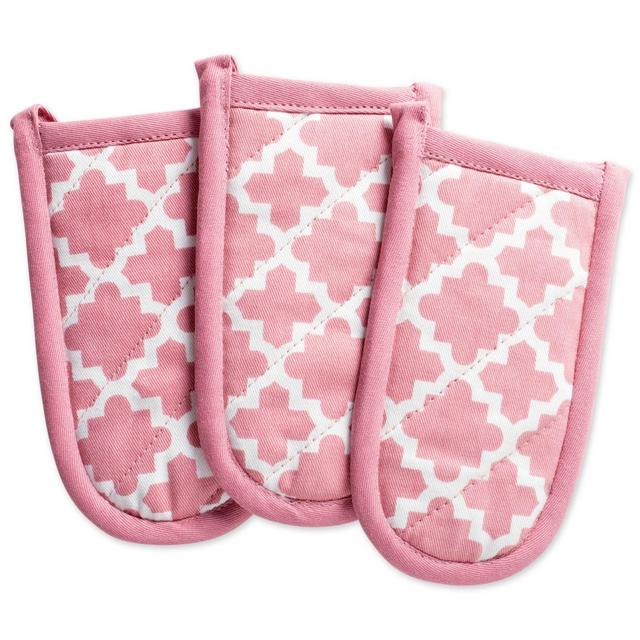 Design Imports Lattice Pan Handle Covers in Pink (Set of 3)