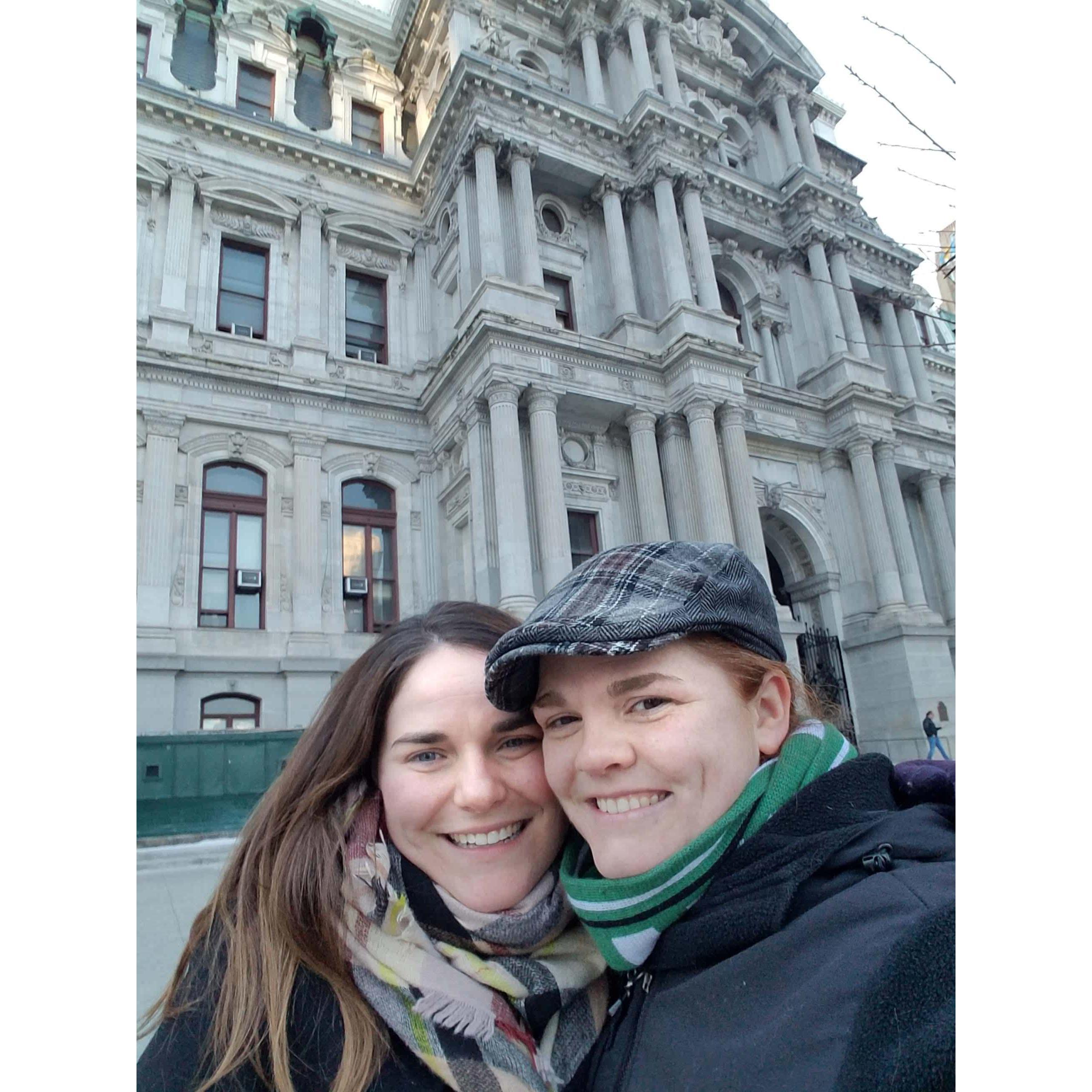 The Masonic Temple is right across from City Hall!