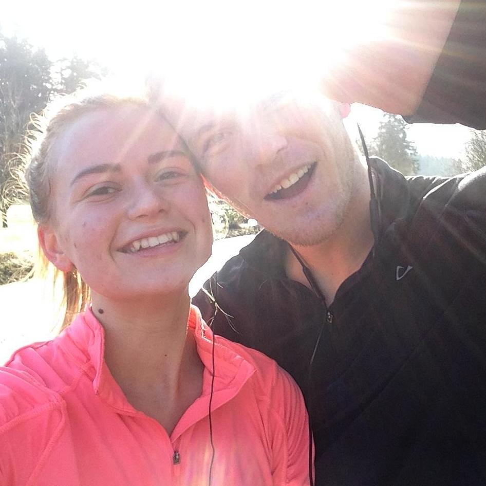 nasty sweaty post-running pics together. He still looks good, somehow...