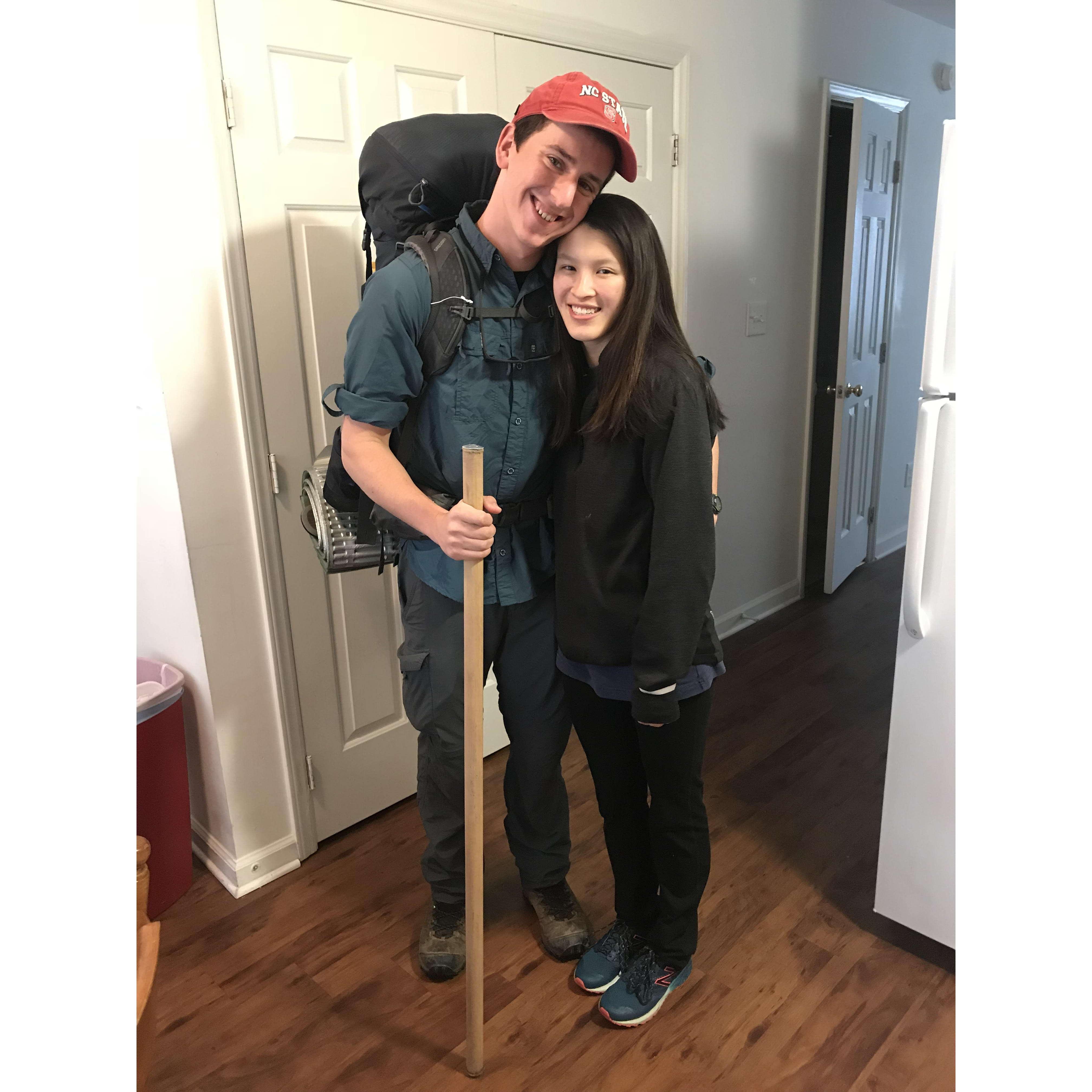 Sending Will on his way to begin his big hike! (2019)