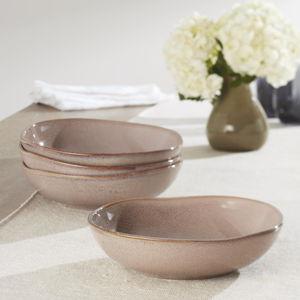 Oneida Dinnerware Set, Organic Shades Clay Pasta Bowls, Set of 4, Service For 4, Dishwasher and Microwave Safe, Made of Stoneware, Salad Bowl, Pasta Bowl, Home, Kitchen and Dining (Clay, 4 Pieces)