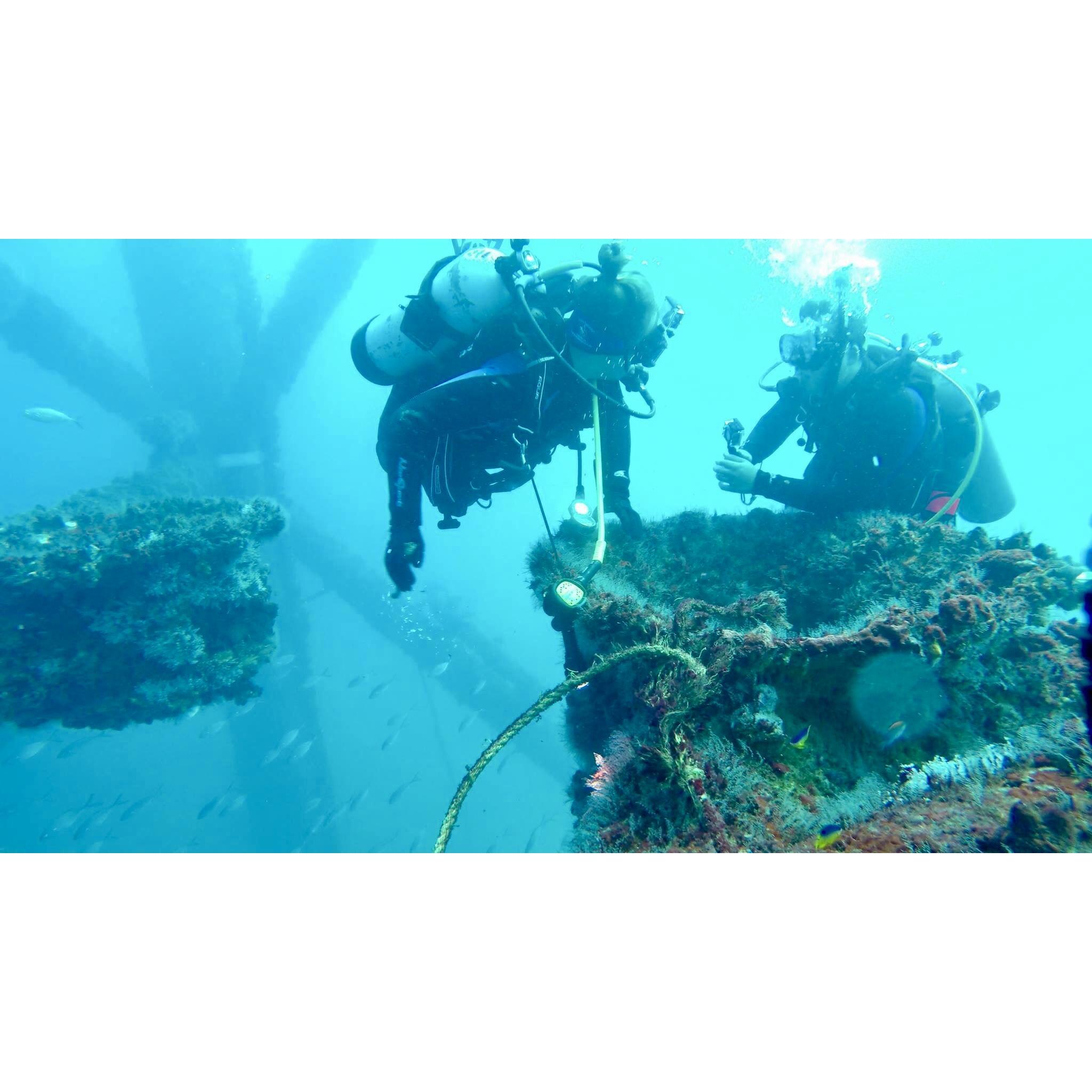 Scuba trip 25 miles off Corpus Christi at an abandoned oil rig.
