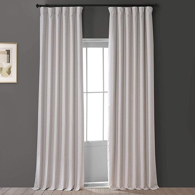 HPD Half Price Drapes FLCH-FMBO20106-96 Signature Linen Blackout Curtain (1 Panel), 50 X 96, Caravan Beige