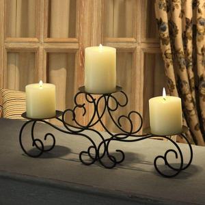 Scroll Black Iron Candelabra