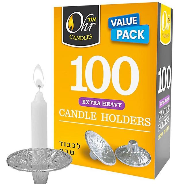 Ohr Candles Extra Heavy Disposable Aluminium Foil Candle Holder, Drip Cup Bobeches - 100 Pack