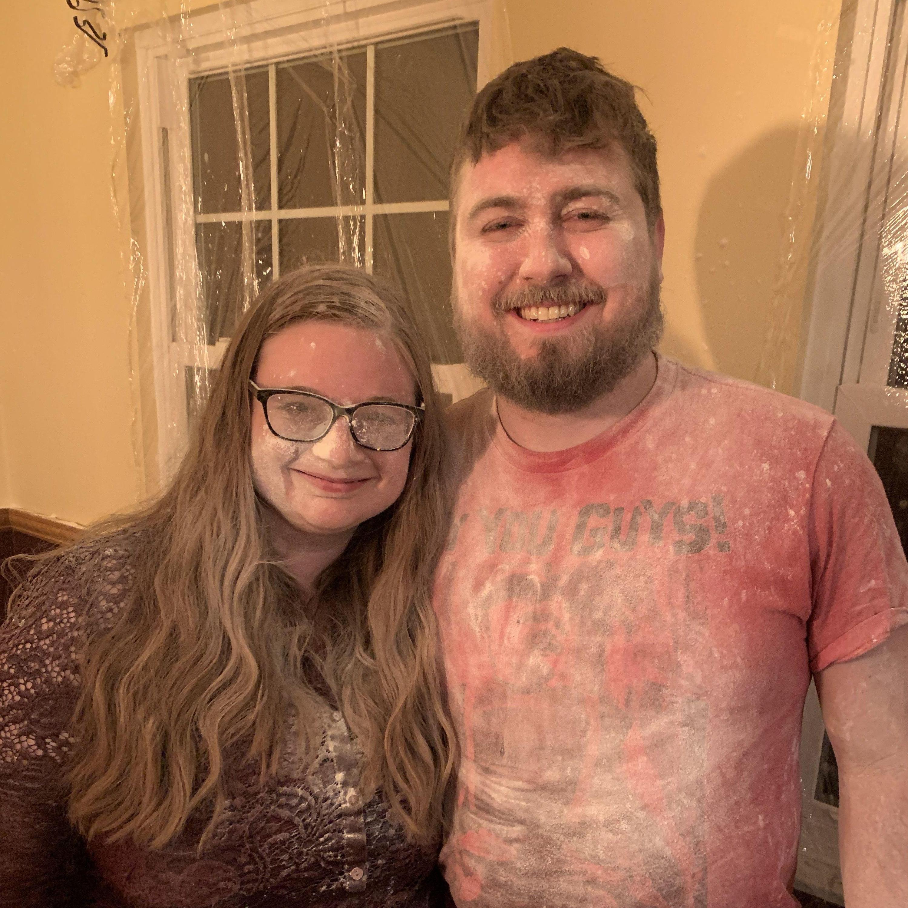 Our first photo together at the Flour Fight of 2019!