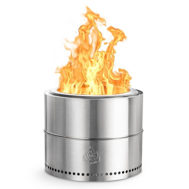 R.W.FLAME 19 inch Outdoor Fire pit, Portable Stainless Steel Firepit with Stand with Carry Bag