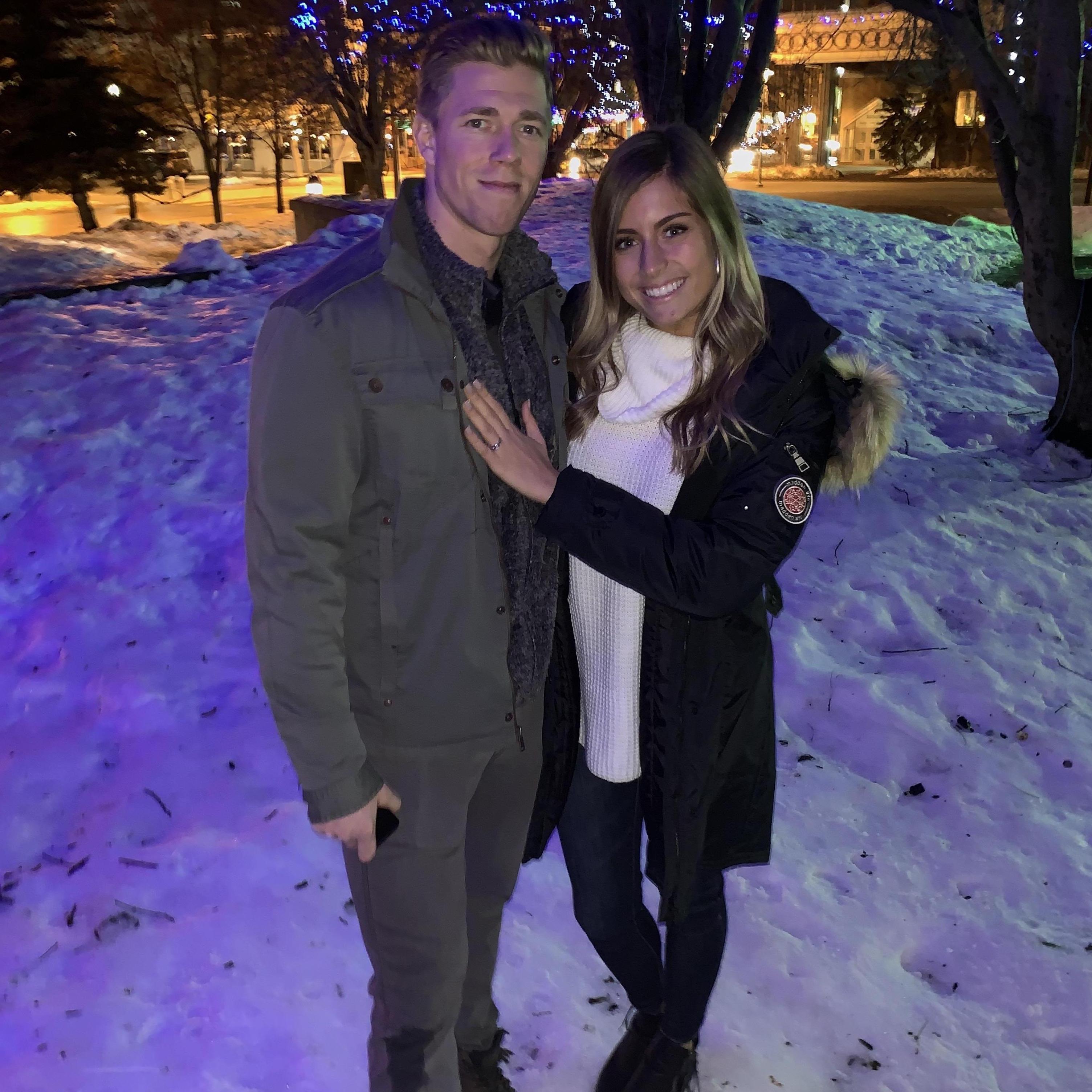 Minutes after Garrett popped the question!