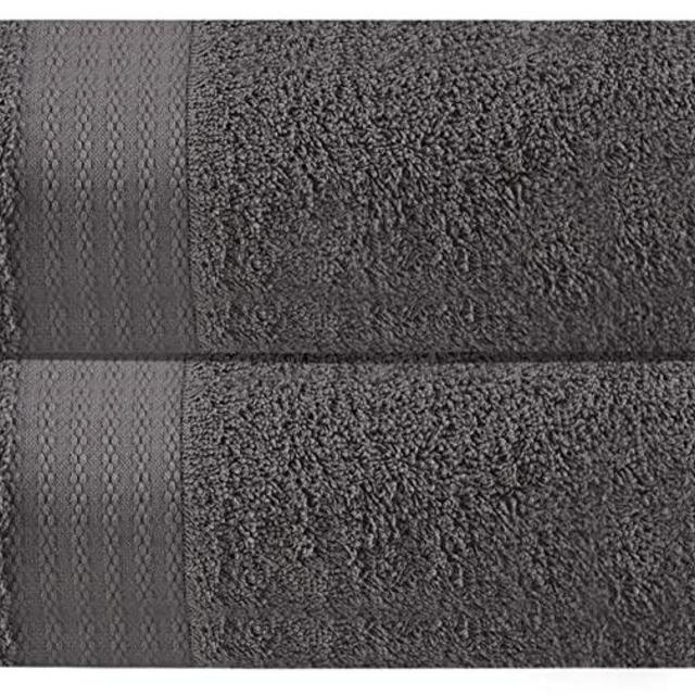 Glamburg Premium Cotton Oversized 2 Pack Bath Sheet 35x70 - 100% Pure Cotton - Ideal for Everyday use - Ultra Soft & Highly Absorbent - Machine Washable - Charcoal