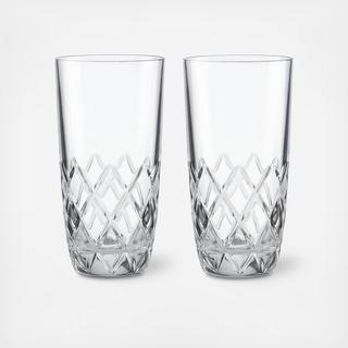Downing Cuts Avenue Highball Glass, Set of 2
