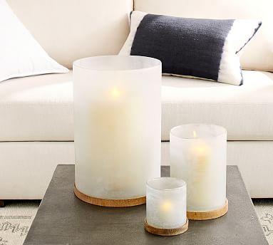 Sedona Frosted Glass Hurricanes