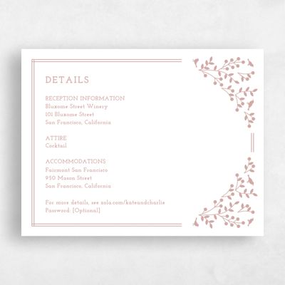 Dusty Rose, Pink Wedding Enclosure - Ivy Letterpress