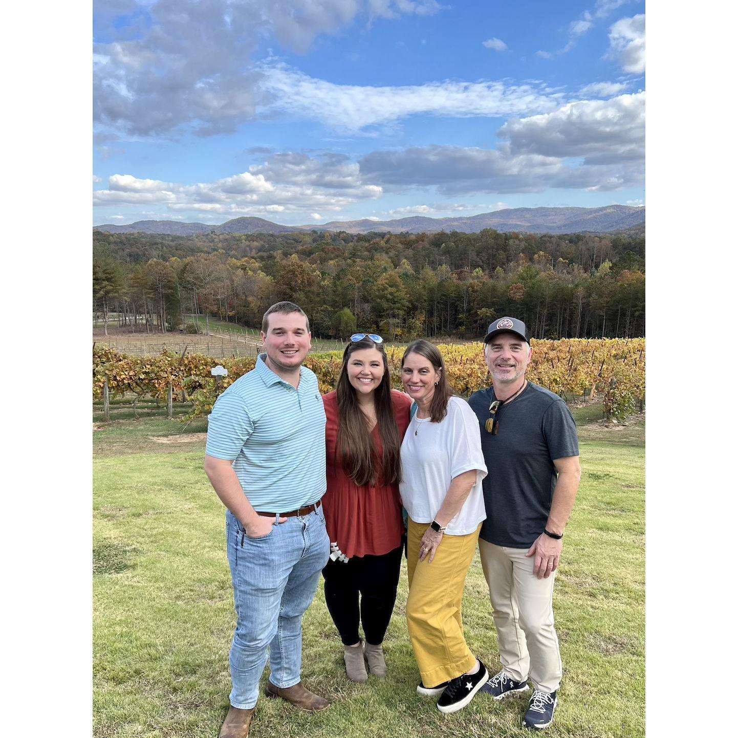 Winery tours in North GA with Austin's parents - October 2023