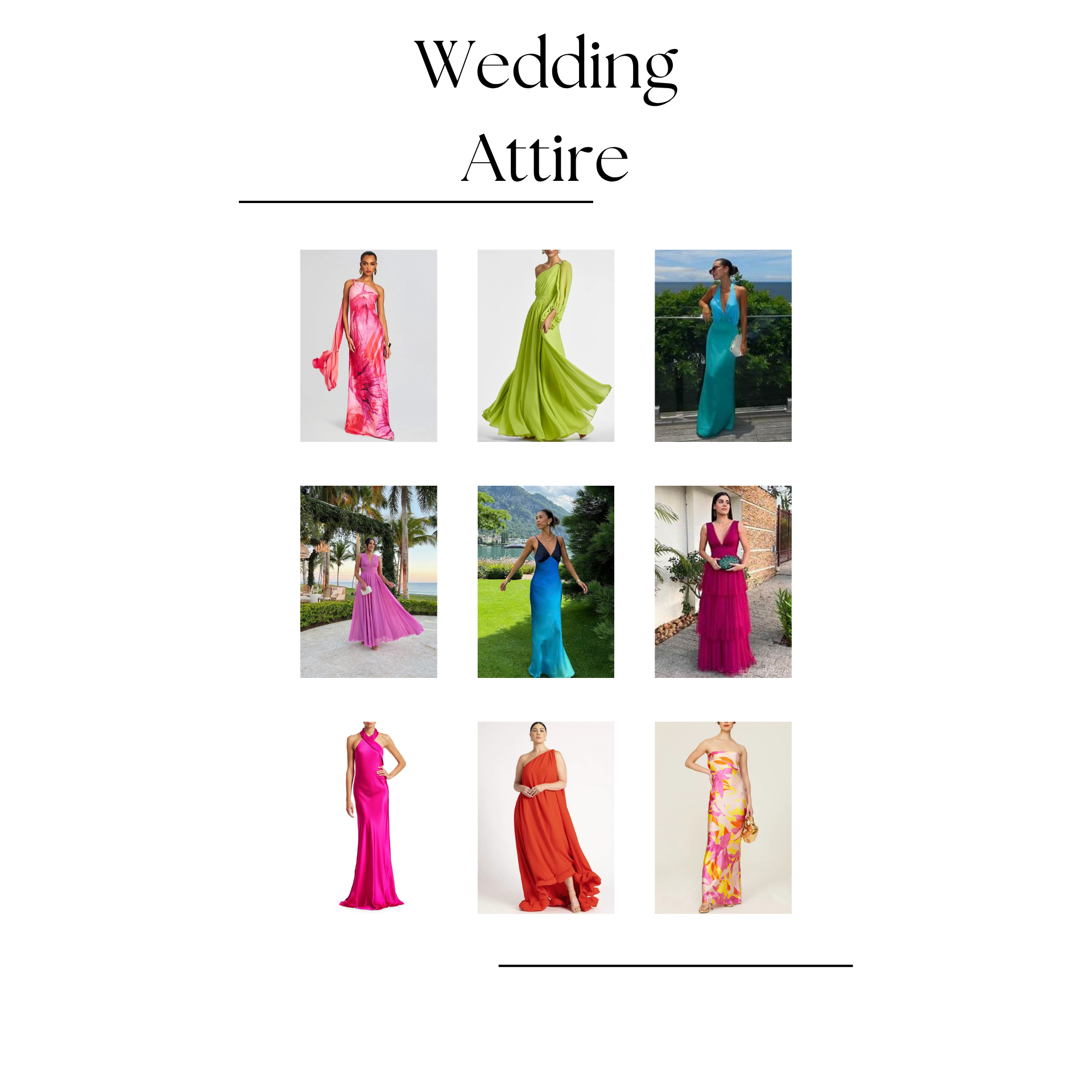 Ladies are invited to wear a formal, festive-colored long length gown.