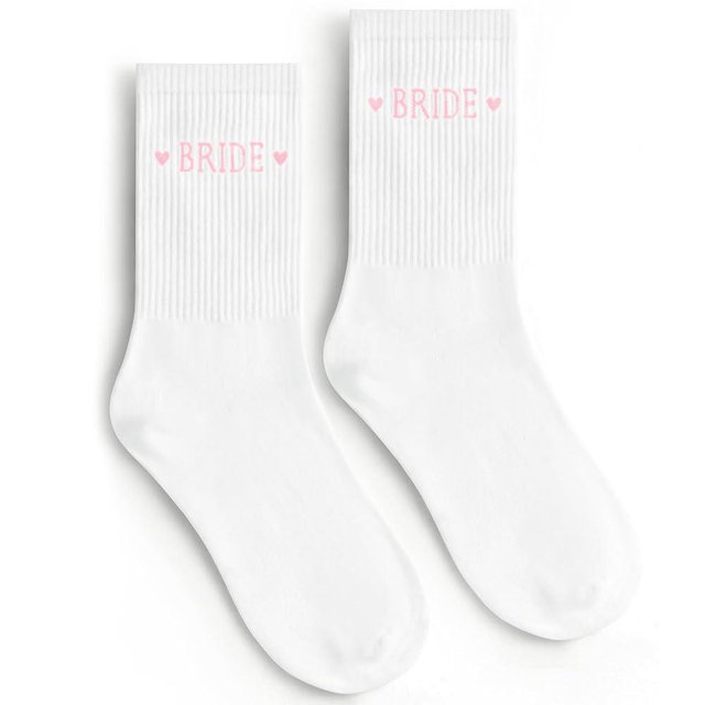 Etercycle Bride Womens Socks, Rose Pink Cotton Sock Bachelorette Party Decorations, Soft Bridal Shower Gifts Engagement Wedding Bridesmaid Gift Honeymoon Essentials Accessories
