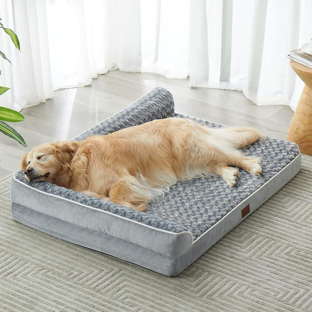 BFPETHOME Orthopedic Dog Bed for Extra Large Dogs-Big Waterproof Sofa Dog Bed with Removable Washable Cover, Large Dog Bed with Waterproof Lining and Nonskid Bottom, Pet Couch Bed for Large Dogs, Grey