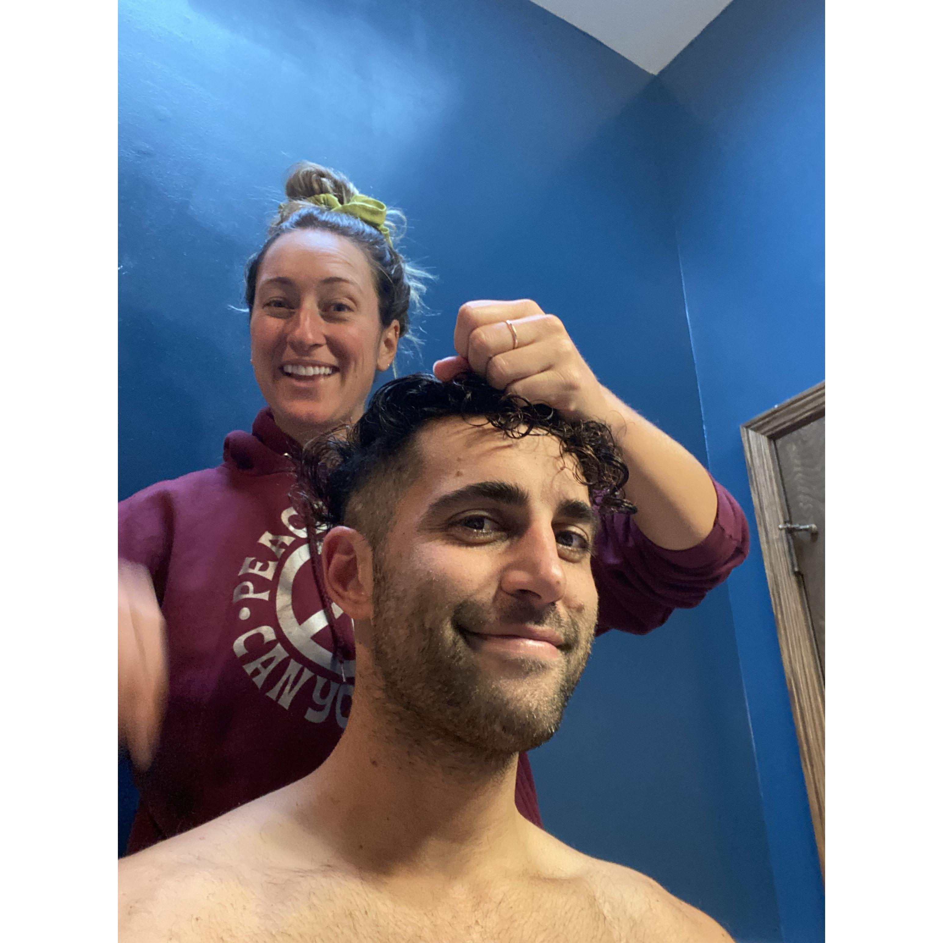 One of many haircuts!