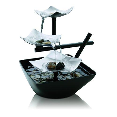 HoMedics Silver Springs Indoor Relaxation Fountain, Illuminated Waterfall, Automatic Pump