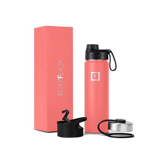 IRON °FLASK Sports Water Bottle - 22 Oz, 3 Lids (Spout Lid), Leak Proof, Vacuum Insulated Stainless Steel, Double Walled, Thermo Mug, Metal Canteen