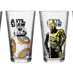 The Last Jedi - Star Wars Collectible Pint Glass Set, BB-8, Chewbacca, C-3PO and R2-D2