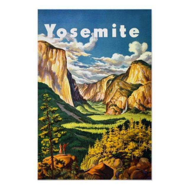 Yosemite National Park California Travel Art Poster