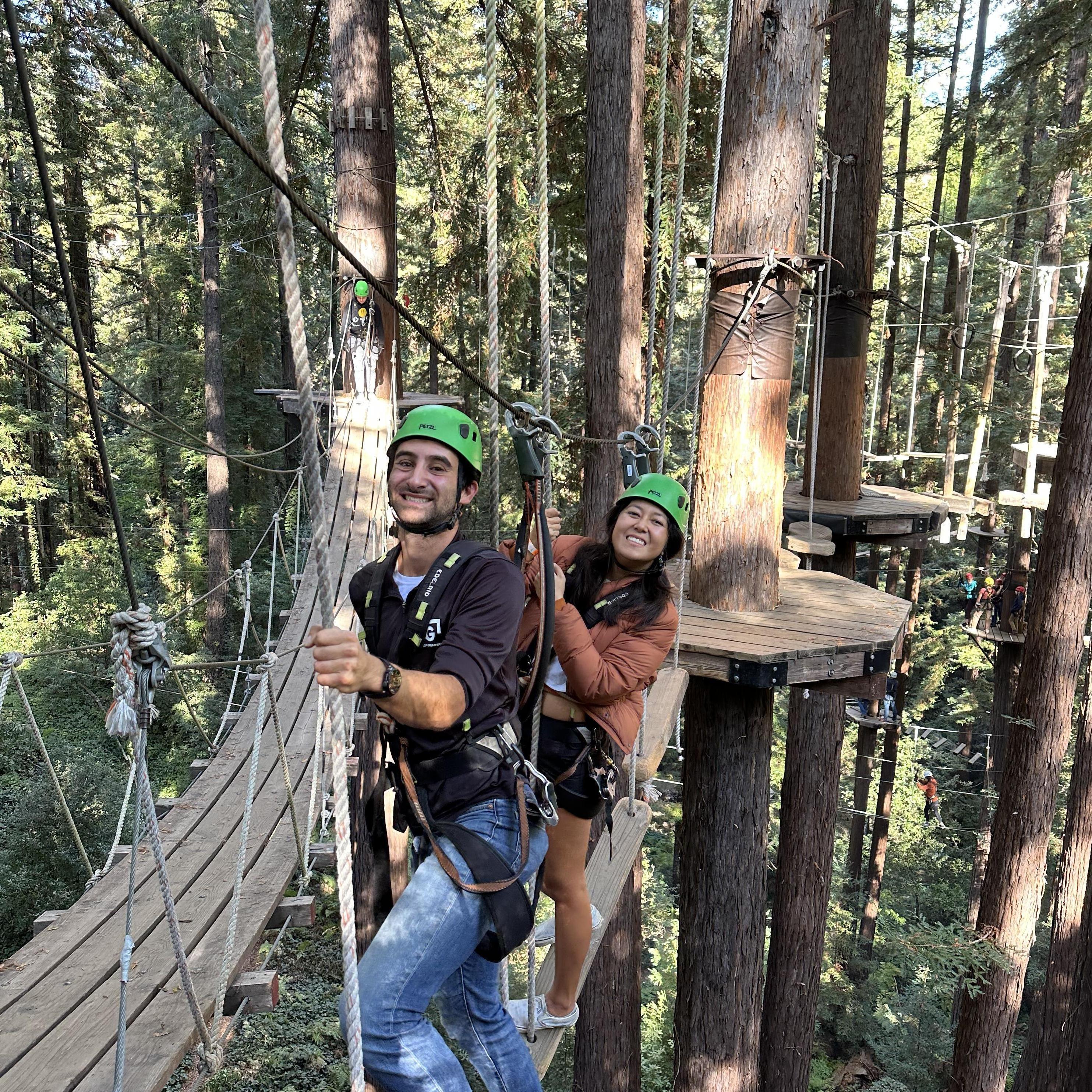 9 year anniversary ropes course in the Redwoods (November 2023)