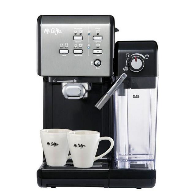 Mr. Coffee® One-Touch CoffeeHouse Espresso and Cappuccino Machine in Black Stainless