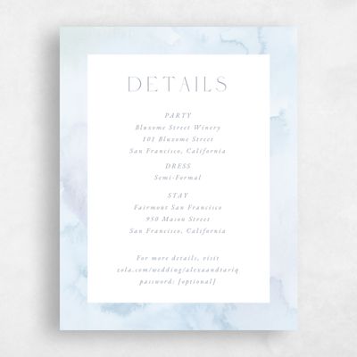 Blue Bordered Wedding Enclosure - Beaux-Arts