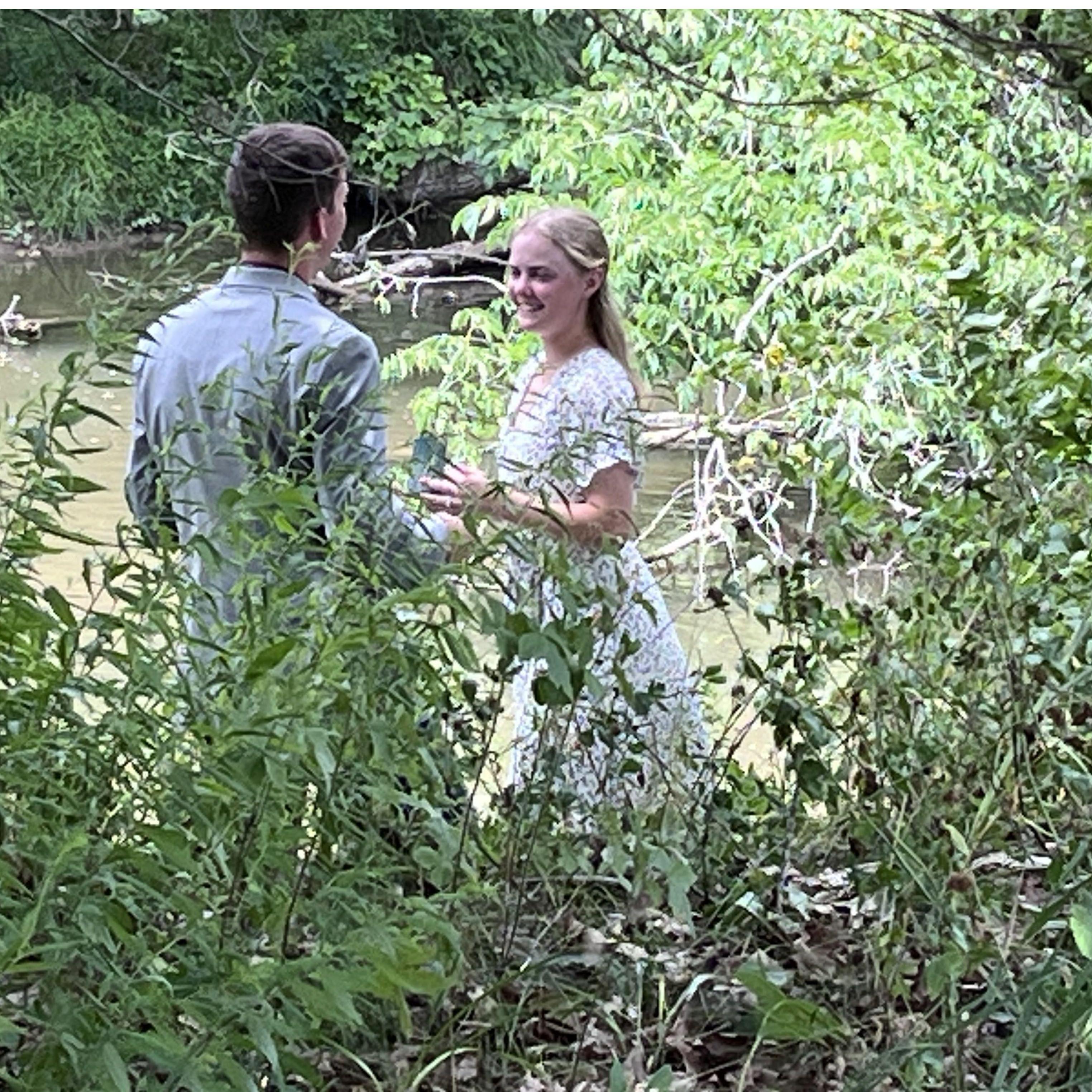 Just before she said, "Yes!"