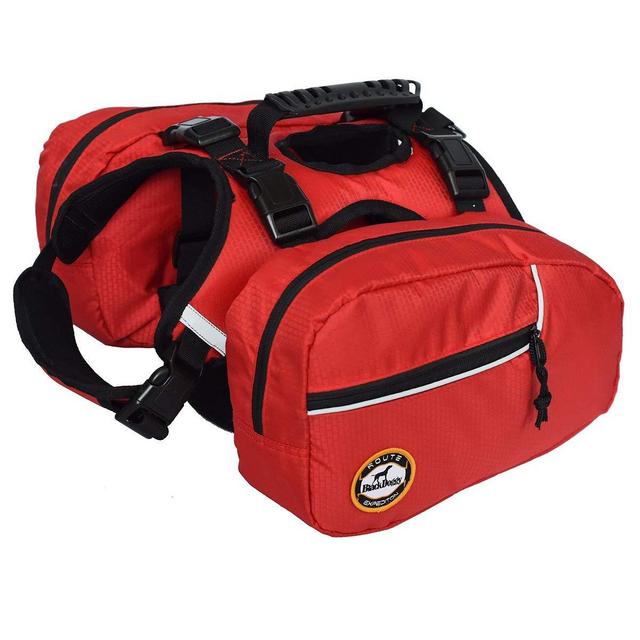 smartelf Dog Detachable Backpack Hound Saddlebag for Service Dog Travel Camping Hiking Training,Rucksack with 2 Removable Bags for Carrying Poop Bags and a Small First Aid Bag for Large Breeds