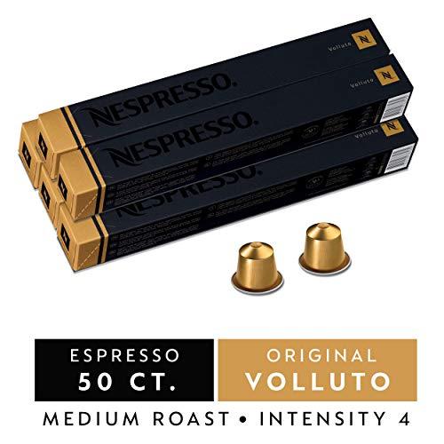Nespresso Capsules OriginalLine, Volluto, Mild Roast Espresso Coffee, 50 Count Coffee Pods, Brews 1.35oz