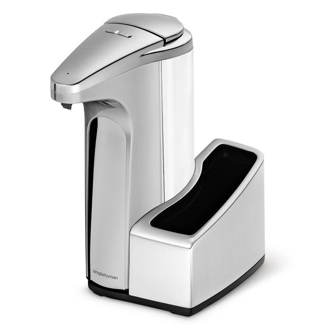 simplehuman 13 fl. oz Touch-Free Automatic Sensor Soap Pump With Removable Caddy, Brushed Nickel