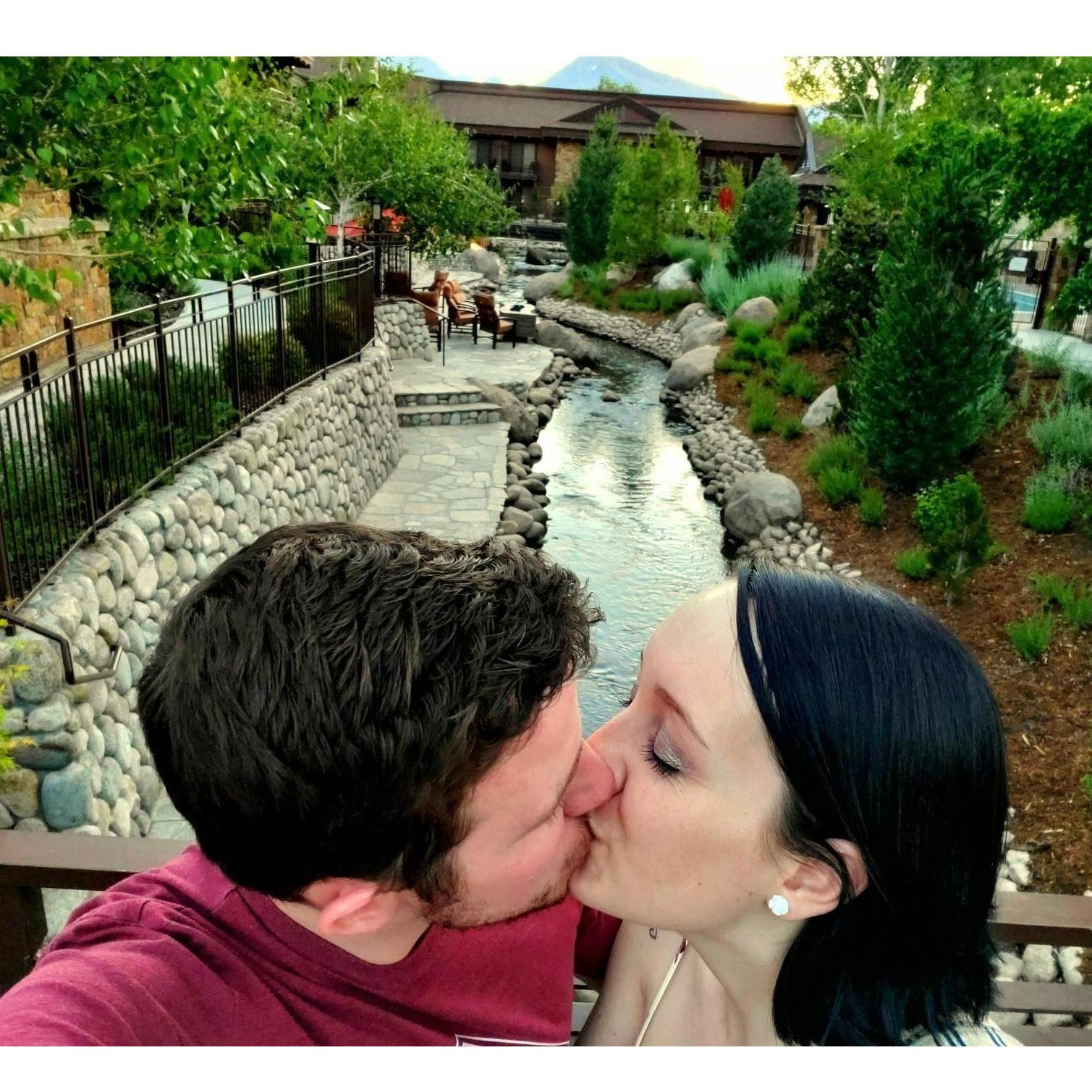 Our first official vacation together. Couldn't help but stop and take a picture by this stream at Creekside Inn in Bishop, CA 6/14/2020