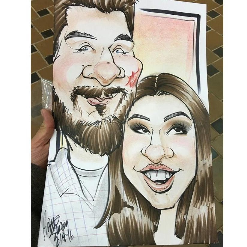 First Valentines Day Together -Cartoon Picture done at Navy pier