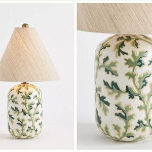 Kaia Wax Resist Ceramic Table Lamp - Green