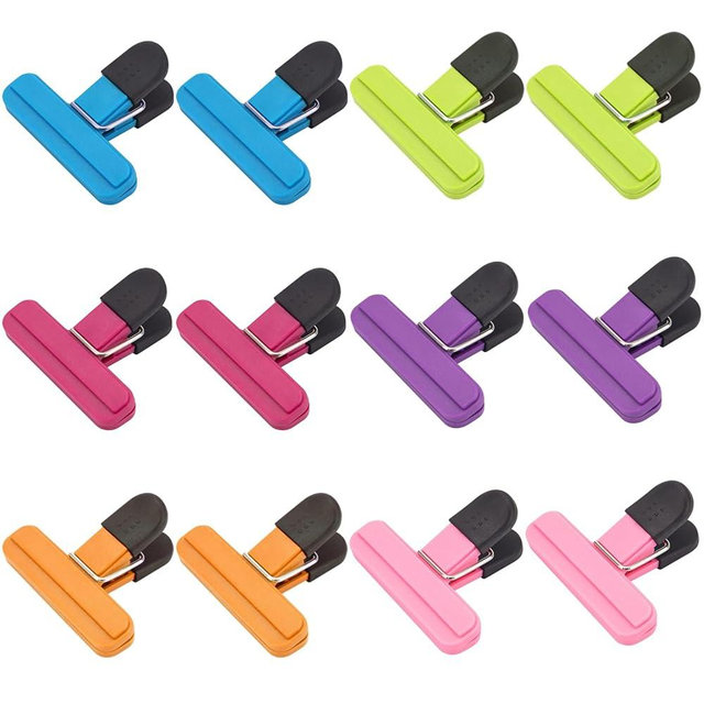 EWOID Chip Clips, 12 Pack Food Clips, Snack Bag Clip, Plastic Heavy Duty Seal Grips for Food Storage, Home, Office and More(3 x 2.5 Inch)