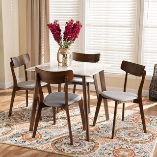 Reba Mid-Century Modern 5-Piece Upholstered Dining Set
