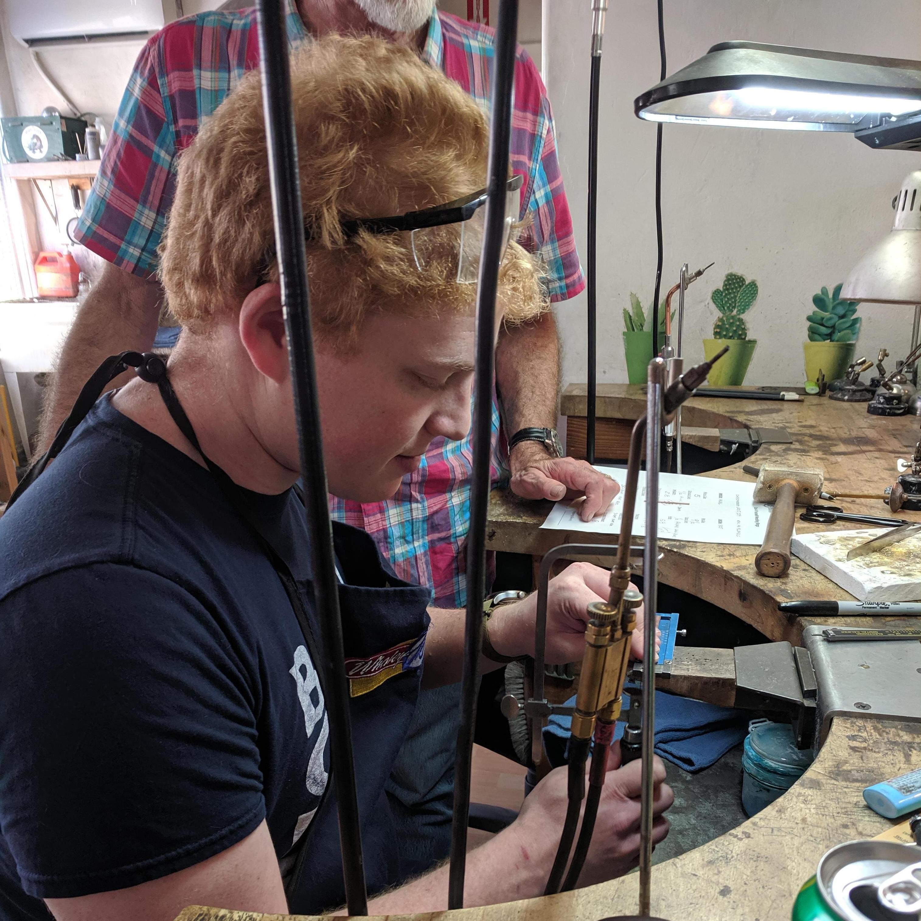 Scot making Rachel's wedding band.