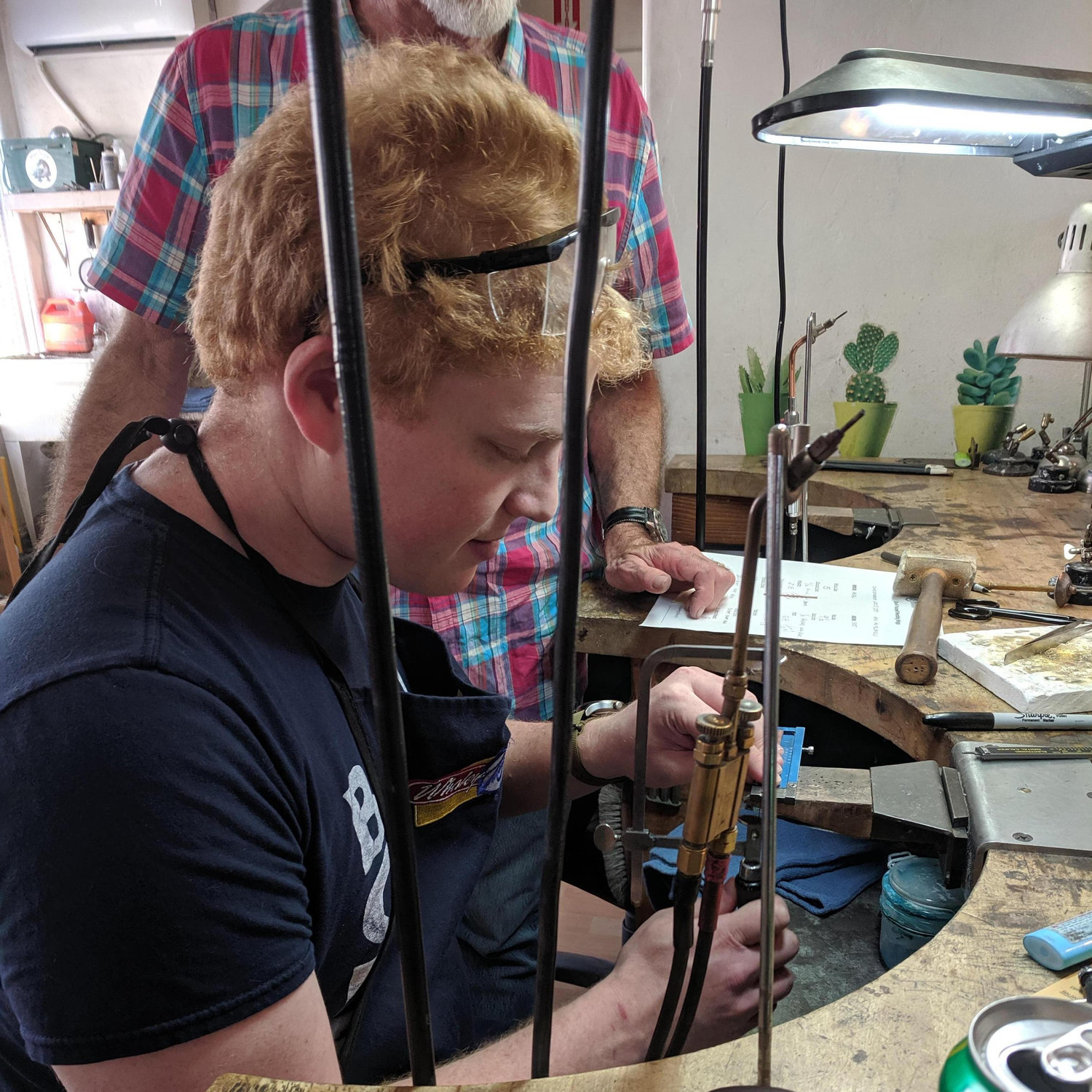 Scot making Rachel's wedding band.