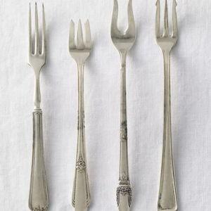 One-of-a-Kind Vintage Silverplate Appetizer Forks, Set of 4