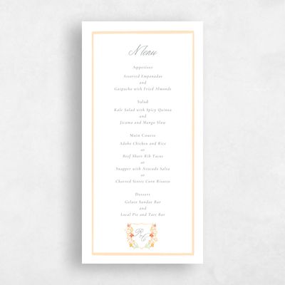 White Floral Wedding Menu - Pellinore