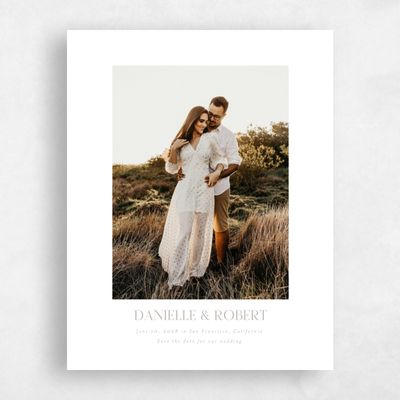 Greige, White Wedding Save the Date - Orchidea Photo