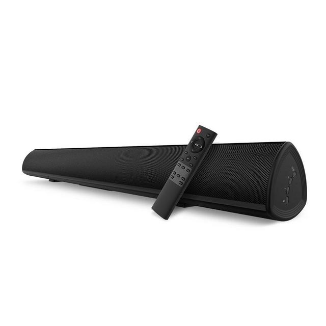 BYL Sound bar, Soundbar Wired and Wireless Bluetooth Speaker for TV, Smartphone, Projector (28 Inches, Optical Cable Included, DSP, Remote Control with Learning Function, Bass Adjustable)