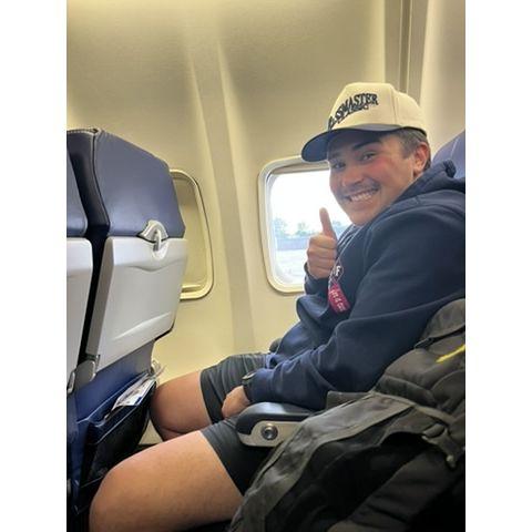 may 8, 2025 -- braeden's third time on a plane headed to denver!