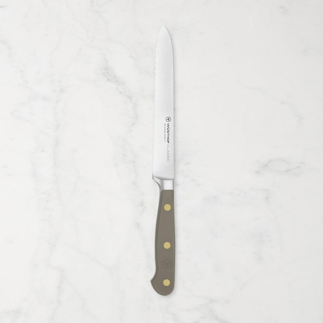 Wusthof Classic 5" Serrated Utility Knife, Grey