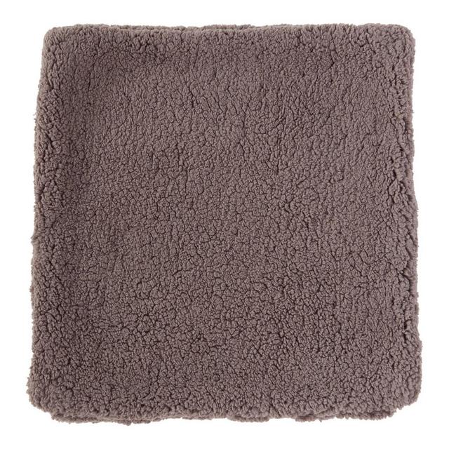 24"x24" Oversized Faux Shearling Square Throw Pillow Cover Fossil - Kensington Garden: Cozy High Pile, Zipper Closure