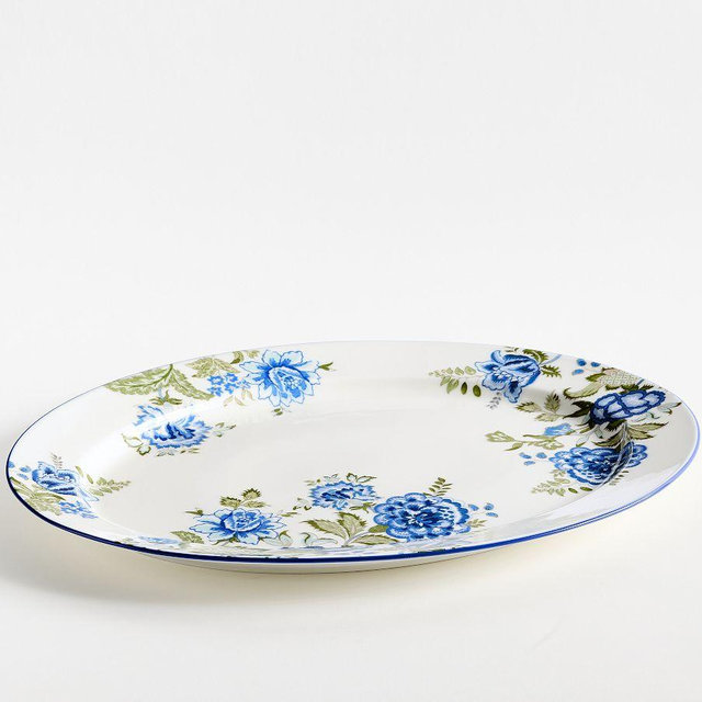 Kravet Rosehill Oval Serving Platter, Azure
